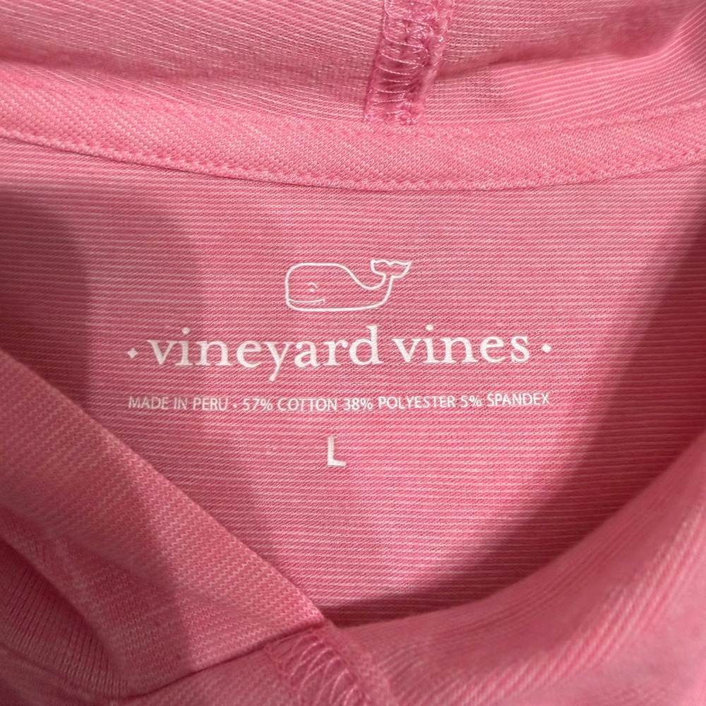 Vineyard Vines Womens Pink Long Sleeve Whale Logo Hoodie Tee Shirt Size L - Picture 4 of 6